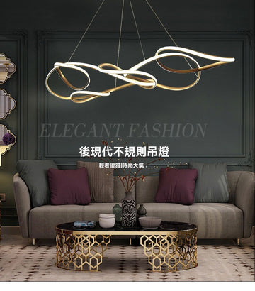 頂合金異形吊燈｜LED 中性光 110-220V 160W 160x100cm 多頭魚線型 現代簡約