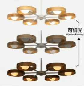 光環之舞吊燈｜ F5475 北歐風木藝多頭吊燈 E27 LED 鐵身+木罩 110-220V 3頭/6頭/8頭 黑/白兩色 客廳餐廳 代客安裝