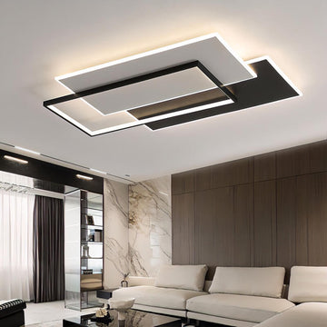 北歐幾何方框LED吸頂燈 JP58｜鐵藝雙色線條 Ra80-90 110-220V 15-30㎡ 55-120W 客廳臥室 米家天貓智慧 代客安裝