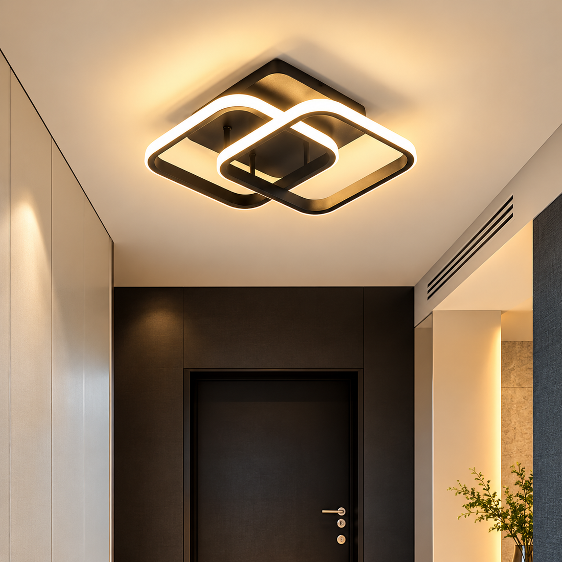 LED 過道吸頂燈 7963｜鋁材 三色光 ≤36V 5-10㎡ 24cm 圓/方/雙C型 白/黑 走廊玄關 代客安裝 超商取貨限一個