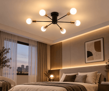 星軌裸泡吸頂燈｜XST092 鐵材 LED 龍珠燈泡 110-220V 6/8/10頭 黑/白/金/黑+金/白+金 現代簡約 客廳臥室 代客安裝