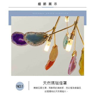 瑪瑙螢火蟲導光吊燈｜鐵藝+玻璃 LED 按鈕 110-220V 15-30㎡ 可調高1m 16/20頭 藍色/彩色 枝形/長形/圓形 北歐輕奢 代客安裝