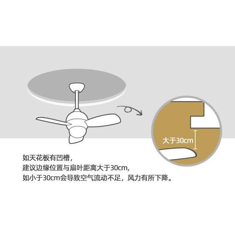 北歐三頭吸扇燈｜直徑 115cm 壓克力扇葉｜白/黑/咖啡色｜附遠控｜110V｜高雄燈飾