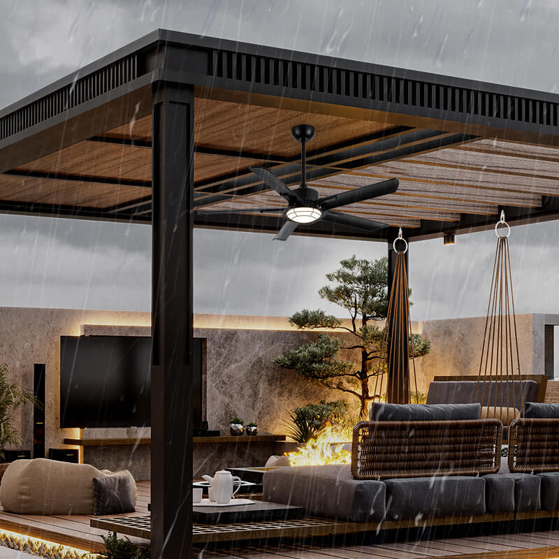 防水室外木質風扇燈