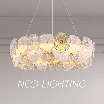 不銹鋼玻璃花朵客廳燈主燈