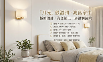 極簡金色鐵藝烤漆玻璃壁燈｜LED 單色/三色 110-220V 柔光護眼 客廳臥室 | 高雄燈飾