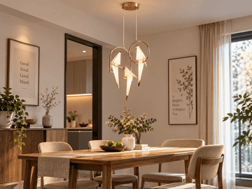 千紙鶴創意吊燈｜鐵藝+PVC 按鈕 LED 白/暖光 110-220V 15-30㎡ 可調高1m 82×50cm 1/2/3/5/6頭+壁燈 北歐 代客安裝