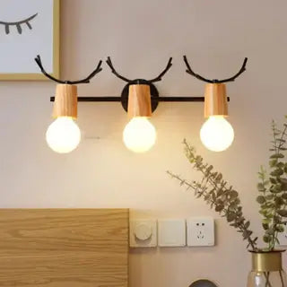 實木款鹿角壁燈