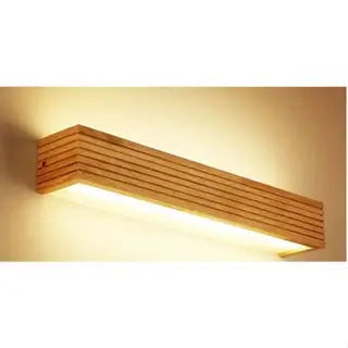 實木 LED 鏡前壁燈｜北歐現代簡約 6W 暖光 浴室化妝台鏡前燈 35CM