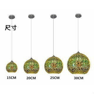 配件 創意玻璃個性LED彩色3D玻璃吊燈北歐配件