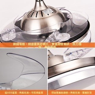 110V 隱形吸扇燈｜ 42對 96W DC變頻 LED三色 超薄靜音 6檔風速 正反轉 遙控+壁控 馬達保入15年 代客安裝 Y4256